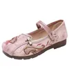 Casual Shoes Women Shallow Mouth Bekväm och andningsbar etnisk stil platt klack mjuk sula broderad retro hanfu trasa