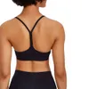 Ll dames strappy fiess workout yoga bra y terug opgevulde bijgesneden bras tops sport hardloop shirt