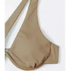 Sexy Bikinis Badeanzüge ausschneiden Damen Badebekleidung 2023 One Schulterbiquini High Bading Suits Push Up Beach Bikini Set 240509