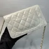 Sac de luxe de qualité 12A Top Mirror Sac de créateur classique Dames sac à main authentique en cuir véritable 19cm Sac à bandoulière blanc / noir