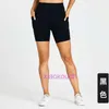 Lu Woman Biker Hotty Hot and Nude Yoga Shorts Elastyczne ciasne sportowe kieszenie oddychające rowerowe bieganie