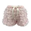 Damen -Shorts Frauen Mädchen Bogenknot Rüschen Ruffle Kürbis Bloomer Victorian Bloomer Lolita Vintage Gothic Pantaloons Kostüm