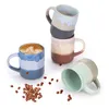 Tazze semplici a colori gradiente ufficio tazza ceramica manico di latte di latte in rilievo bere tazza di farina d'avena tè da frutta succo di frutta