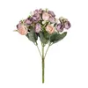 Fleurs décoratives couronnes 15 têtes en soie rose petite bourgeon de thé pour mariage en plein air arc arc arrangement floral décoration de Noël fleurs artificielles