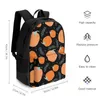 Backpack Orange Cartoon Fruit With Print Large Capacity Travel Back Pack Pocket 42x30.5cm