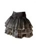 Skirts Streetwear Vintage Short Denim Skirt Women Harajuku Y2k E-girl High Waist Mini Gothic Punk Loose Cake Design