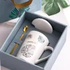 Mugs Classic European Style Bone China Coffee Cups Personlig mjölk Keramik eftermiddag Te Set Home Kitchen Forest Box Cup