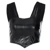 Women's Tanks Women S Sexy Off Shouder Corset Crop Top V-Neck Satin Boned Zip Back Bow Tie Bustier Sleeveless Push Up Tank Tops Vest