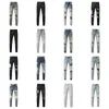 Designer Mens Jeans Pants for Men Ripped broderi Pentagram lapptäcke för trendmärke Motorcykelbyxa Skinny herrkläder