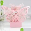 Andere Haushaltsorganisation New 10/20/30PCS Pink Butterfly Candy Box Hochzeit bevorzugt Schokoladengeschenkboxen für Gäste Geburtstag par dhlva