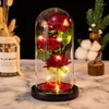 Dekorativa blommor ledde tre rosen Artificial Night Light Gift Creative Valentine's Day Mors batteridrivna bröllopsdekor