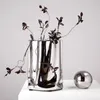 Nordic srebrny wazon kreatywny wazon ceramiczny kwiat sztuki luksus kawiarni modelka pokój dekoracja nowoczesna dekoracje domowe pomysły na prezenty 240510