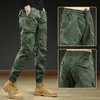 Spodnie męskie letnie lekkie spodnie ładunkowe męskie bawełniane spodnie cargo spodni z kieszeniami na świeżym powietrzu Czarny taktyczny handcartl2405