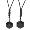 Pendant Necklaces Obsidian Spirit Pendulum Energy Stone Six-Pointed Star Necklace Men And Women Sweater Chain Jewelr 3049