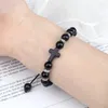 Strand Fashion Cross Armbänder handgefertigte geflochtene Seilbänder für Frauen Männer Schmuck Naturstein -Perlen Yoga Geschenke Trendige Freundschaft