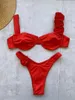 Costumi da bagno femminile set di bikini set di bikini estate 2024 abbigliamento decorazione floreale tridimensionale camisole abito da bagno brasiliano