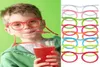 500pcs novidade incrível Multicolors de óculos de palha de palha de bebida FRAMENTOS DO BRIPE