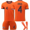 Soccer sets / survêtements Hers Tracksuits 2024 Pays-Bas Jersey de football à domicile n ° 4 Van Dijk 10 DePay 11 Robben 21 de Jong Set Cup Jersey