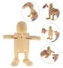 PEG MELBOS DOLBOS MOVILÍVEL ROBOT DE MADEIRA Toys de madeira DIY DIY Puppet embrião branco para crianças039s pintando DWF685974771974