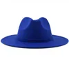 Cappelli da bordo avari di donne semplici uomini di lana di colore solido di lana di colore Solido Feel Jazz British Hat Hat Lady Party Panama Caps Gentry3087284