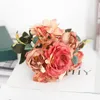 Декоративные цветы разборка ретро шелковая фальшивая розовая букет букет гидранги