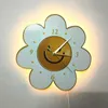 Wanduhren leuchtende Sonnenblume Cartoon Stille dekorative Wanduhr Wohnzimmer Kinder Bürodekoration Q240509