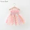 Robes de fille humour ours de papillon rose onirique