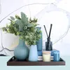 Flores decorativas 5/10pcs Oval Artificial Oval Folhas de Eucalipto Para Vaso Branch Tree Decoração Wreath Bouquets Greante de Casamento