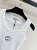 Cropped Top T Shirts Women Knits Tank Top Designer Embroidery Vest Sleeveless Breathable Knitted Pullover Womens Sport Tops S-L