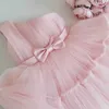 Mädchenkleider Baby Mädchen Geburtstagskleid 1 2 Jahre Neugeborene Baptist rosa Kleidung Kinder eine Schulter elegante Weihnachtsfeier Tutu Dressl240508