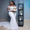 Abiti da sposa sirena in pizzo bianco africano eleganti abiti da sposa a maniche lunghe