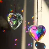 Figurki dekoracyjne łapanie słoneczne dzwonki do wiatru na zewnątrz wiszące wystrój kształt serca sztuczny kryształowy tęczowy ogródek dar