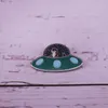 Brooches Funny Otter Spaceship Pin Ufo Astronomy Jewelry Science Nerd Gift