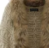 Winter Women Cardigan Loose Sweater Faux Fur Collar Batwing Sleeve Knit Cardigan Jacket Coats Casual Sweaters Asian Free Size
