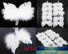 10st White Feather Wing Home Party Wedding Ornaments Xmas Decor Lovely Chic Angel Christmas Tree Decation Hanging Ornament Fact4268664