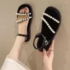 Chaussures décontractées Sandales plates pour l'été féminin 2024 Style de fée à semelle mous