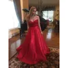 Strapless Red 2019 Lace Top Prom Gowns Satin A Line Formal Evening Party Dress Long Ocn Graduation Dresses 0510