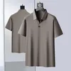 Camisas casuais masculinas Summer Grande Tamanho Business Pullover de manga curta Mesh de t-shirt Mel