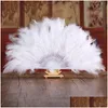 Chinese stijlproducten Nieuwe groothandel Wedding Feather Fan Bride Handheld Non-Folding Fans Cool Po Pose Pose Home Decoration Prop Dr Dhn6g