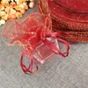 3pcs Gift Wrap 10/50 / 100pcs 26/35 cm élément de gaze Sac bijoux en tulle Tise mariage fête de Noël cadeau Organza bijoux sacs d'emballage 5Z