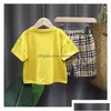 Set di abbigliamento vestiti per bambini per ragazzi ragazze estate primaverile casual solido maniche corta tops tops pantaloni per bambini outfit pigiama drop dhzfh