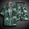 Short Sleeve Floral Shirt Beach Suit Mens Seaside Travel Clothes Hawei Style Thai Couple Casual Tops 240426