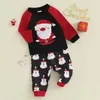 Roupas conjuntos de 2pcs roupas de Natal de bebê de manga longa Bordado de pasta para moletons de moleto