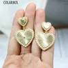 Dangle Earrings 5 Pairs Classic Heart Pave Tiny Pearls Metallic Long Jewelry Gift Fashion Lovely 30647