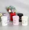 Romantic Round Flower Paper Boxes Lid Hug Bucket Florist Gift Packaging Box Gift Candy Bar Boxes Party Wedding Flower Box LL1792137