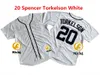 Mens # 24 Miguel Cabrera Baseball Jersey cousé # 28 Javier Baez # 20 Spencer Torkelson Jerseys S-3XL