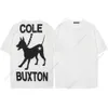 Hög version Cole Buxton London Limited Edition Silver Powder Bokstäver slogan Tryckt Mens Loose Casual Short Sleeved T-shirt