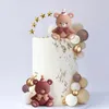 パーティー用品40pcsベアボールケーキトッパー誕生日の性別のためのミニテディボーホンパールボール公開結婚式
