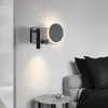 Lâmpada de parede quarto de cabeceira preto com interruptor e holofotes simples ângulo de estudo nórdico moderno ajustável