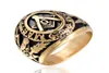 College Style GOLD Plated Stainless Steel mason Ring Masonic Rings mason039s Jewelry for Masonry Member Masonary8920737